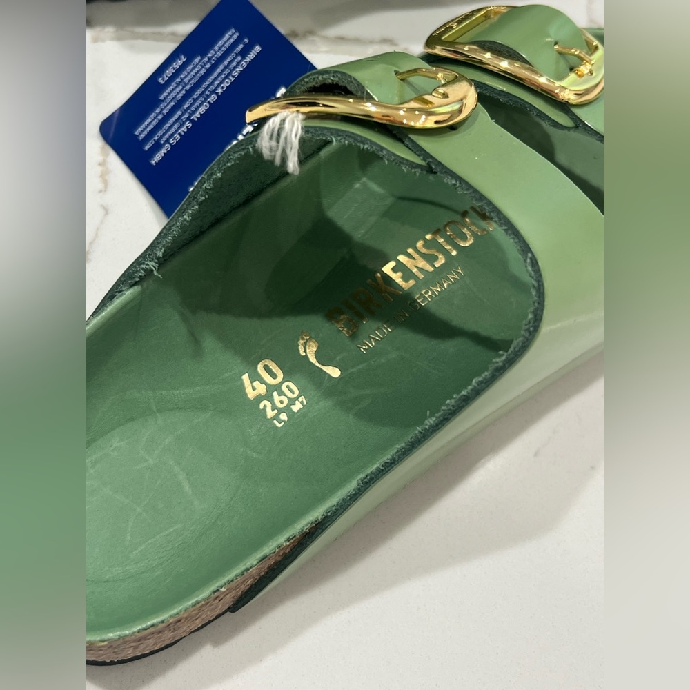 Birkenstock Olive Sandals with Gold Accents - Picture 5 of 5